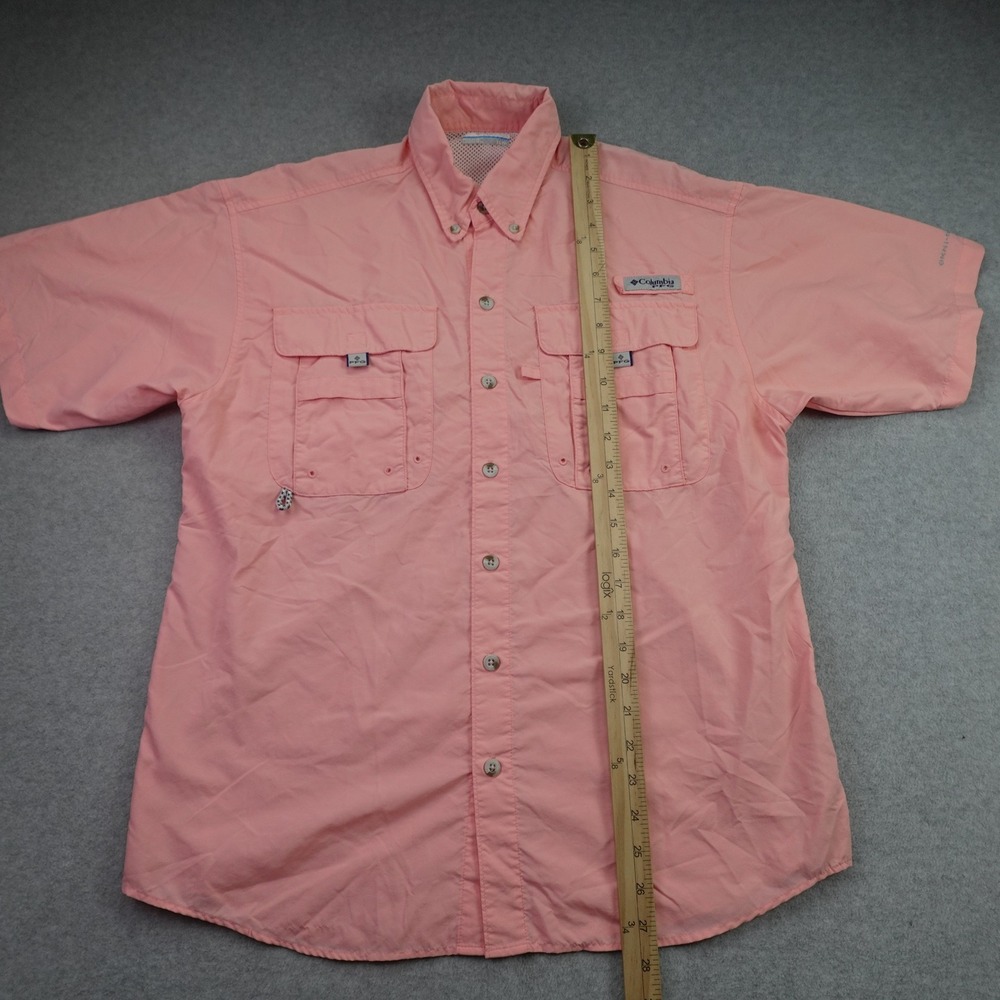 Columbia Shirt Mens XS Coral Pink PFG Bahama II Fishing Short Sleeve - Picture 6 of 14